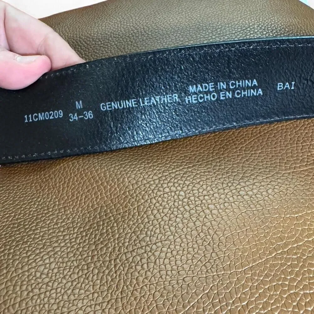 Craftsman Men's Black 1.5in wide Belt with logo belt buckle size medium